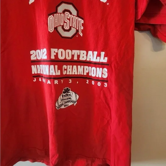 Y2k Ohio state Buckeyes red 2002 football national champions size mens large - Picture 2 of 4